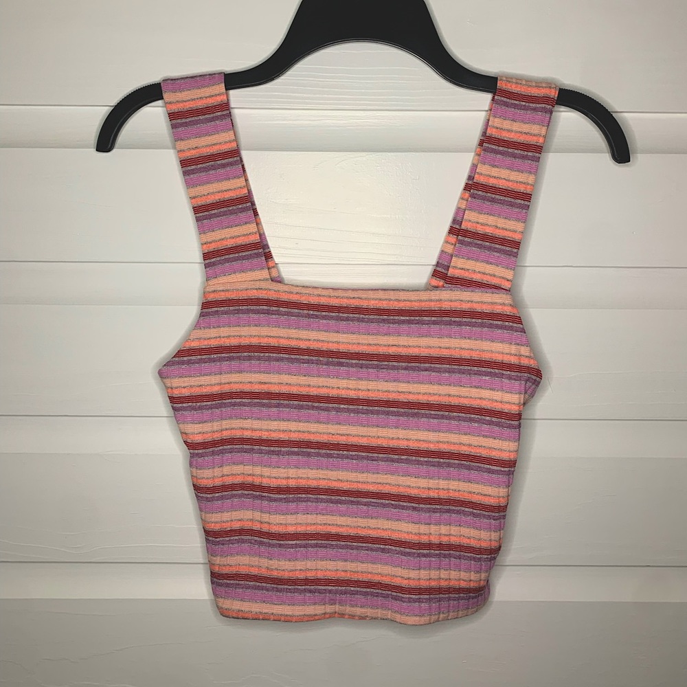 Small striped cropped tank top